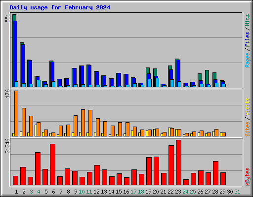 Daily usage for February 2024