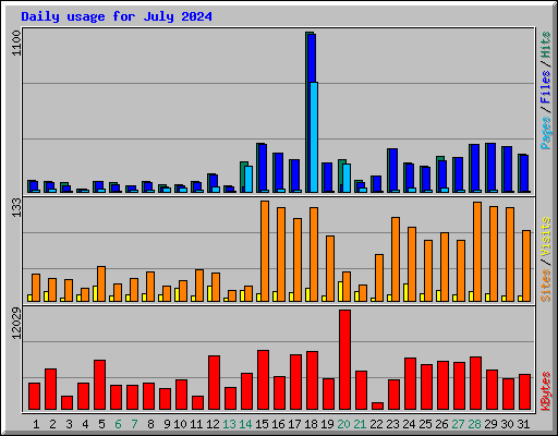 Daily usage for July 2024