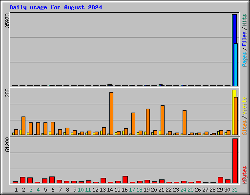 Daily usage for August 2024