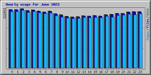 Hourly usage for June 2023