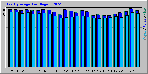 Hourly usage for August 2023