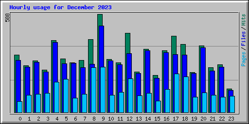 Hourly usage for December 2023